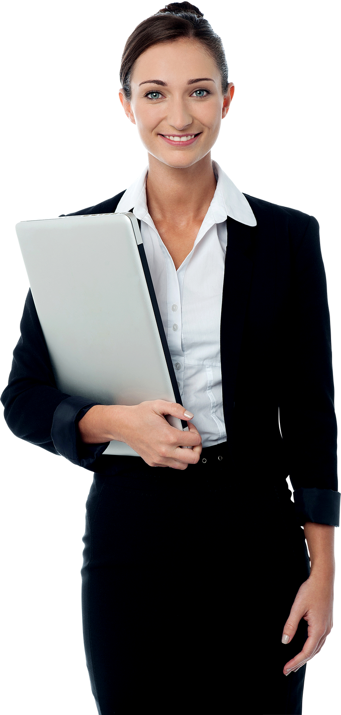 Business Women Holding A File